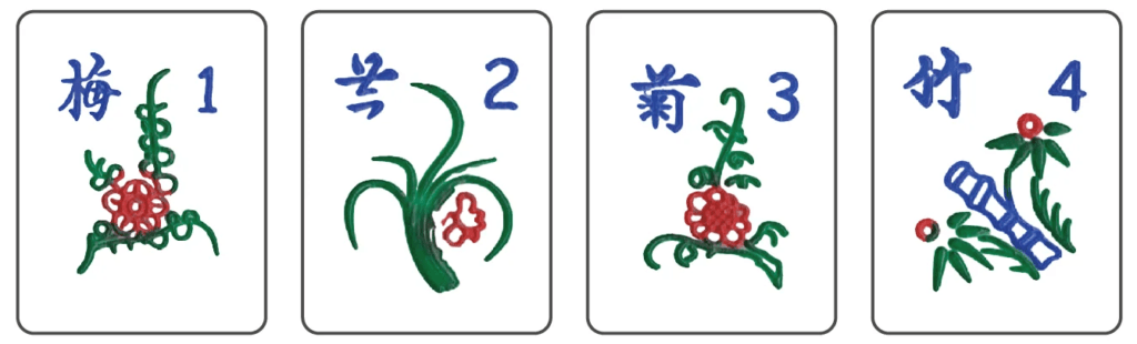 Mahjong flower tile