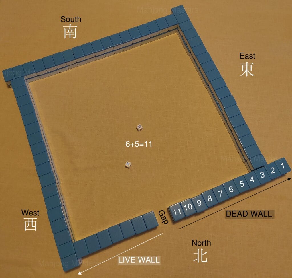 Breaking the wall: splitting the mahjong wall to begin dealing